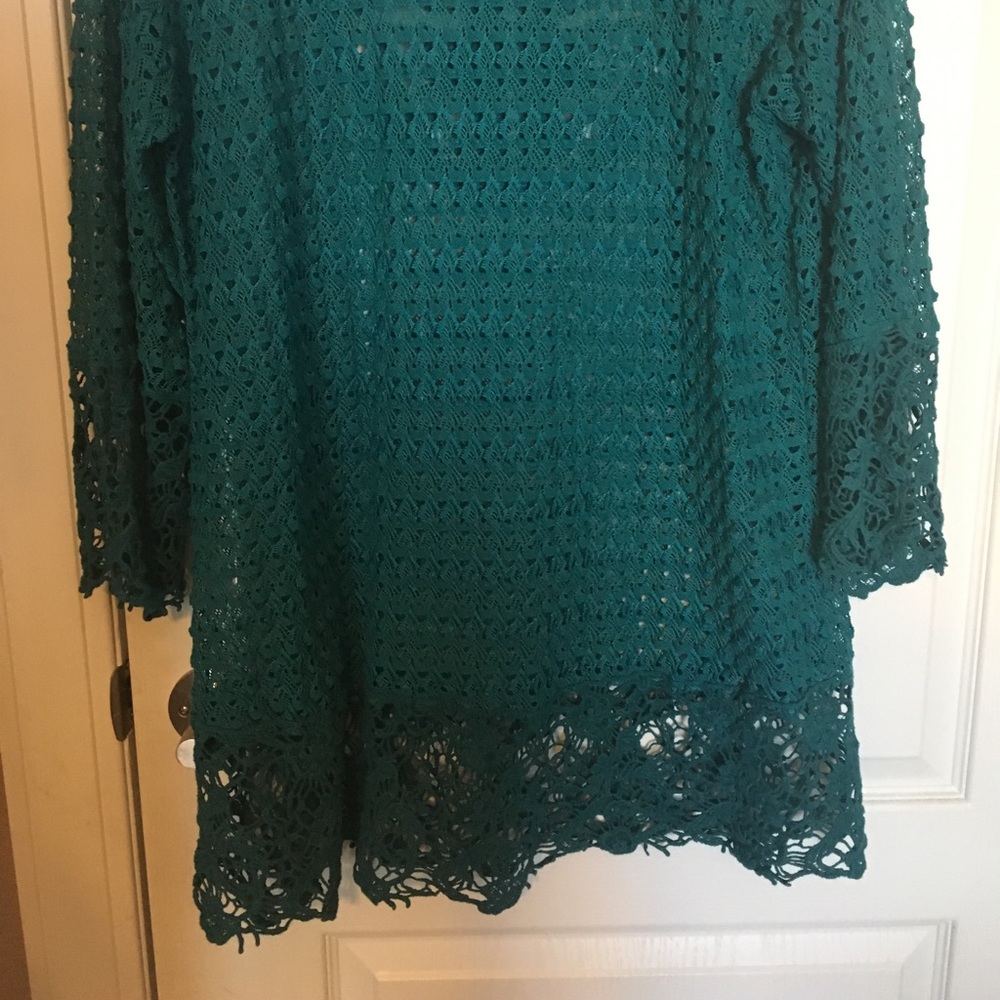 Dark teal crocheted tunic - Picture 6 of 7